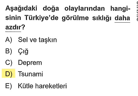 <p>Türkiye bir iç deniz (Akdeniz-Ege) ülkesidir. Okyanus kıyımız olmadığı için dev tsunamiler görülmez.</p>