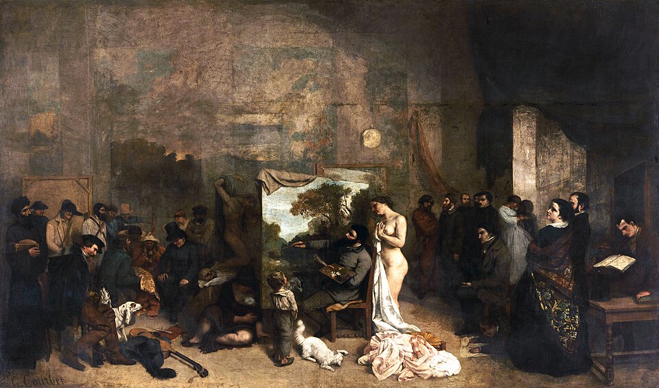 <p><span>Gustave Courbet, The Painter's Studio: A real Allegory Summing up Seven Years<br>of My Artistic and Moral Life, 1855. Oil on canvas, 315 x 660 cm. Orsay</span></p>