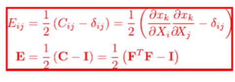 <p>Change in squared length of a small element in terms of original length and orientation</p>