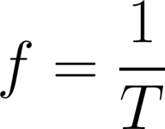 <p>how often the waves "waves". how often the source of the wave produces a bump. Measured in numbers per seconds or Hertz (Hz)</p>