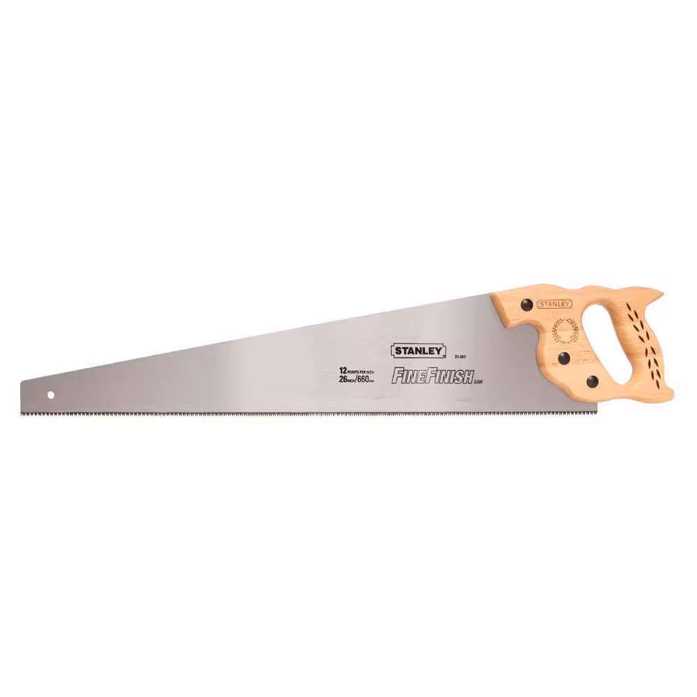 <p>Hand saw used for cutting across wood grain, typically 26 inches long with 8–12 teeth per inch for smoother crosscuts.</p>