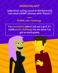 <p>cool and confident, unconcerned</p>