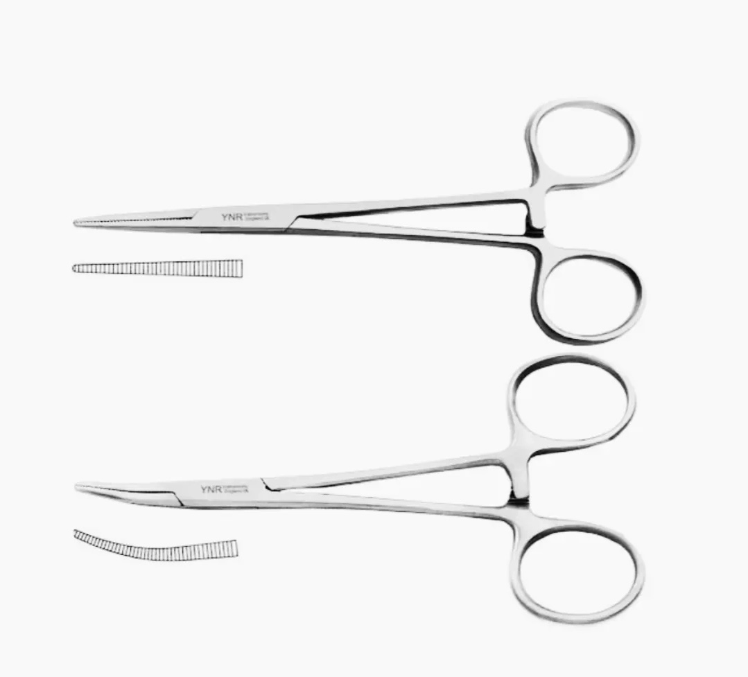 <p>An instrument designed for clamping blood vessels or other small tissues to control bleeding during surgery or to provide a secure grip.</p>