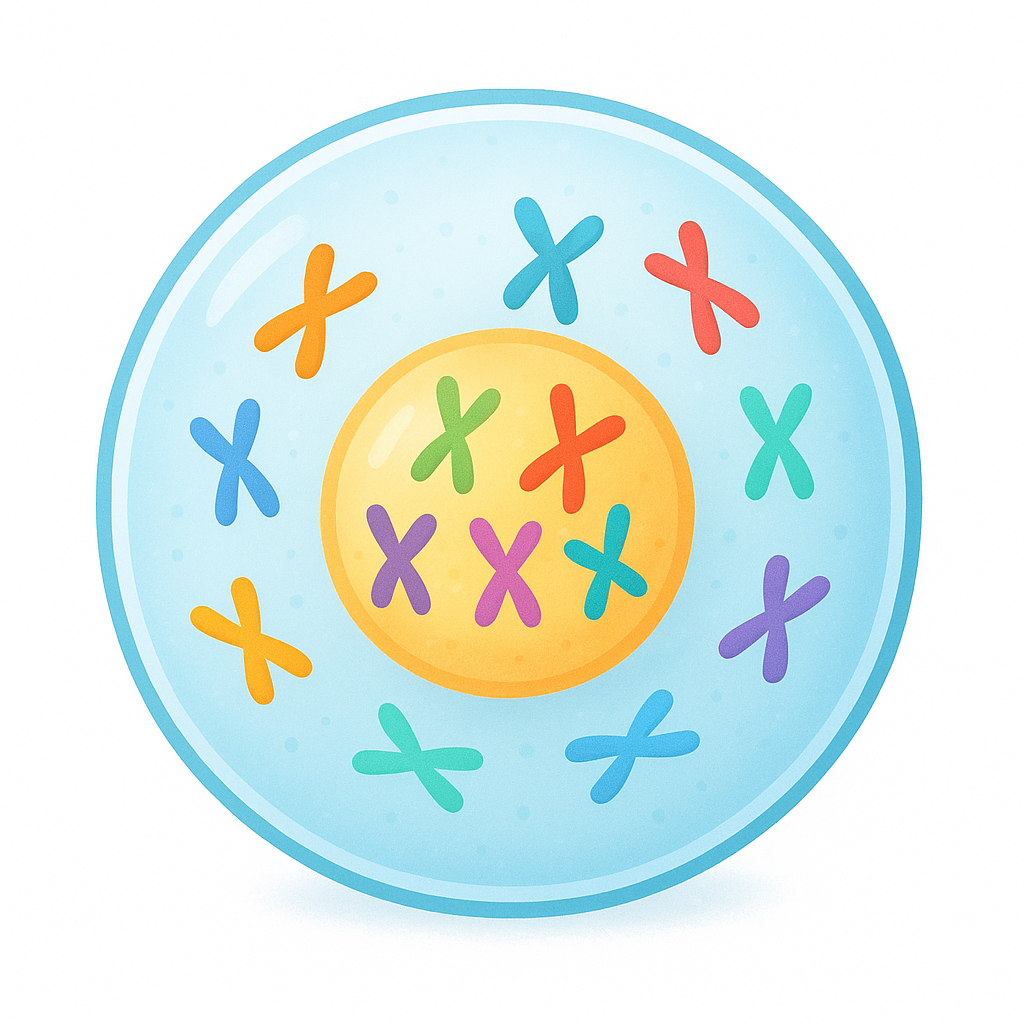 <p>The part of a cell where chromosomes and genetic instructions are kept.</p>