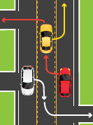 <p>located in the middle of a two-way street, inner line is broken and the outer line is solid. do not drive in this lane for too long</p>