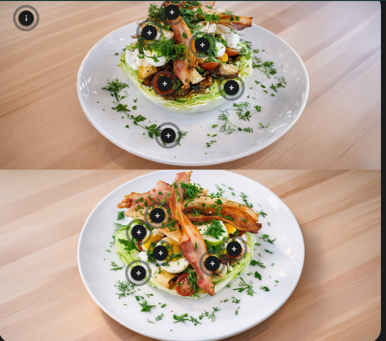 <p>salmon avocado & bacon cobb salad</p>