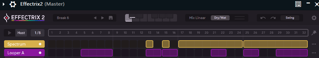 <p>The <strong>Effectrix Matrix </strong>needs to be set to <strong>? steps/bars and ?/? Speed when syncing </strong></p><p><strong>(And the Host icon needs to be highlighted)</strong></p>