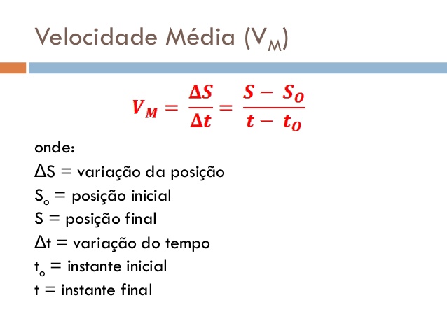 <p>Vm= ∆s/∆t</p>