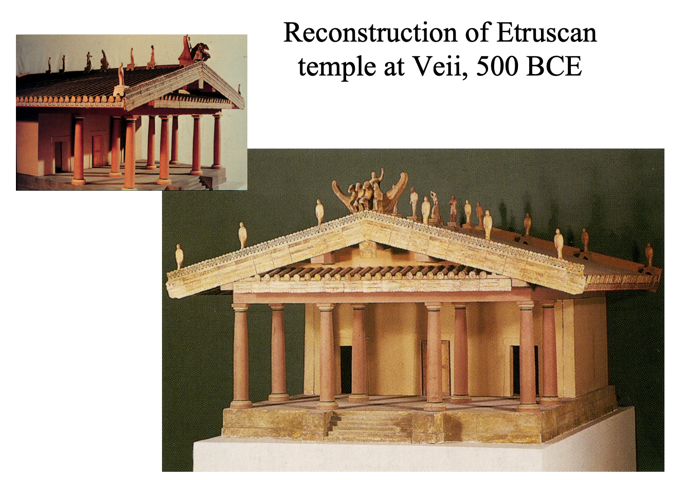 <p>Reconstruction of Etruscan temple</p>