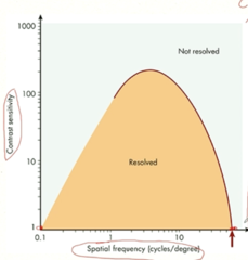 <p>When looking at the following graph of a human contrast sensitivity function, is the axes in log scale?</p>