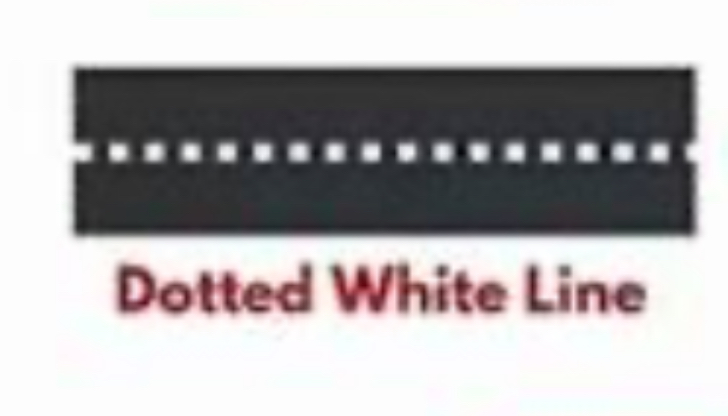 <p>Doted white line </p>