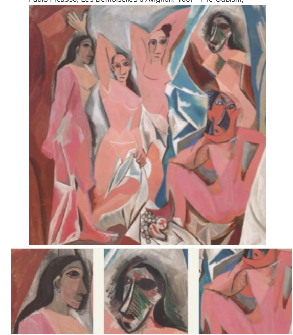 <p>Pablo Picasso, Les Demoiselles d’Avignon, 1907 - Pre-Cubism</p>