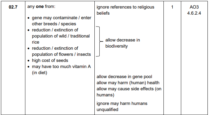 <p>Genes may contaminate other species.</p>