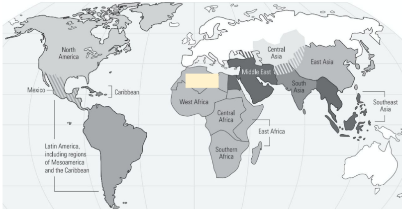 <p>What is the covered Region?</p>