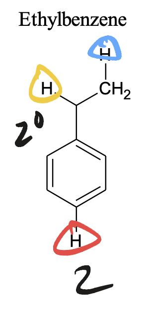 <ul><li><p>2° benzylic</p></li><li><p>SECOND</p></li></ul><p></p>