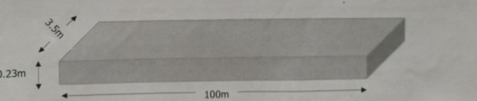 <p><span style="font-family: Calibri, "sans-serif"; line-height: 115%;"><strong>Concreting using PCCP is required for the bridge pavement shown, which serves as a single lane of the two-lane inbound/outbound route to Cagayan de Oro City. Determine the type of test specimen and the total number of sets required for the complete pavement.</strong></span><br>A. 1 set (3 concrete beams)</p><p class="MsoNormal">B. 1 set (3 concrete cylinders)</p><p class="MsoNormal">C. 2 sets (6 concrete cylinders)</p><p class="MsoNormal">D. 2 sets (6 concrete beams</p>