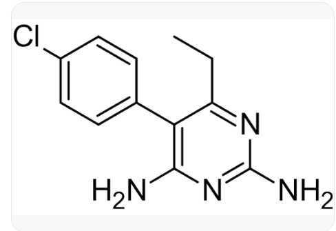 <p>Type II antifolate diaminopyrimidine with ethyl/chloro-phenyl groups; inhibits DHFR.</p>
