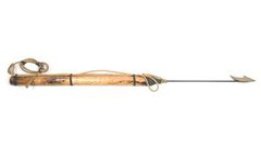 <p>a long spear with a sharp shell point</p>