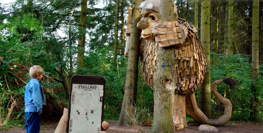<p><span>Danish Artist, public park art made of recycled wood with community labor, discovery and exploration (clues to how to find these pieces of art)</span></p><p><span>mapped on website</span></p>