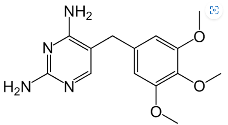 <p>Type II antifolate; 3,4,5-trimethoxybenzyl group and a 2,4-diaminopyrimidine ring.</p>