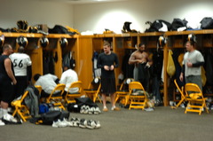 <p>a locker room</p>