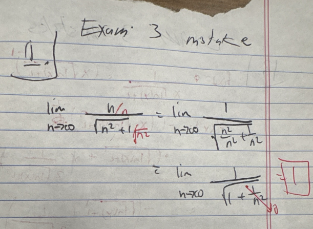 <p>exam3,,, divide by the biggest power from denolomonator or numerator </p>
