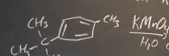 <p>hvad er produktet af eksemplet med oxidation med KMnO4, H2O?</p>