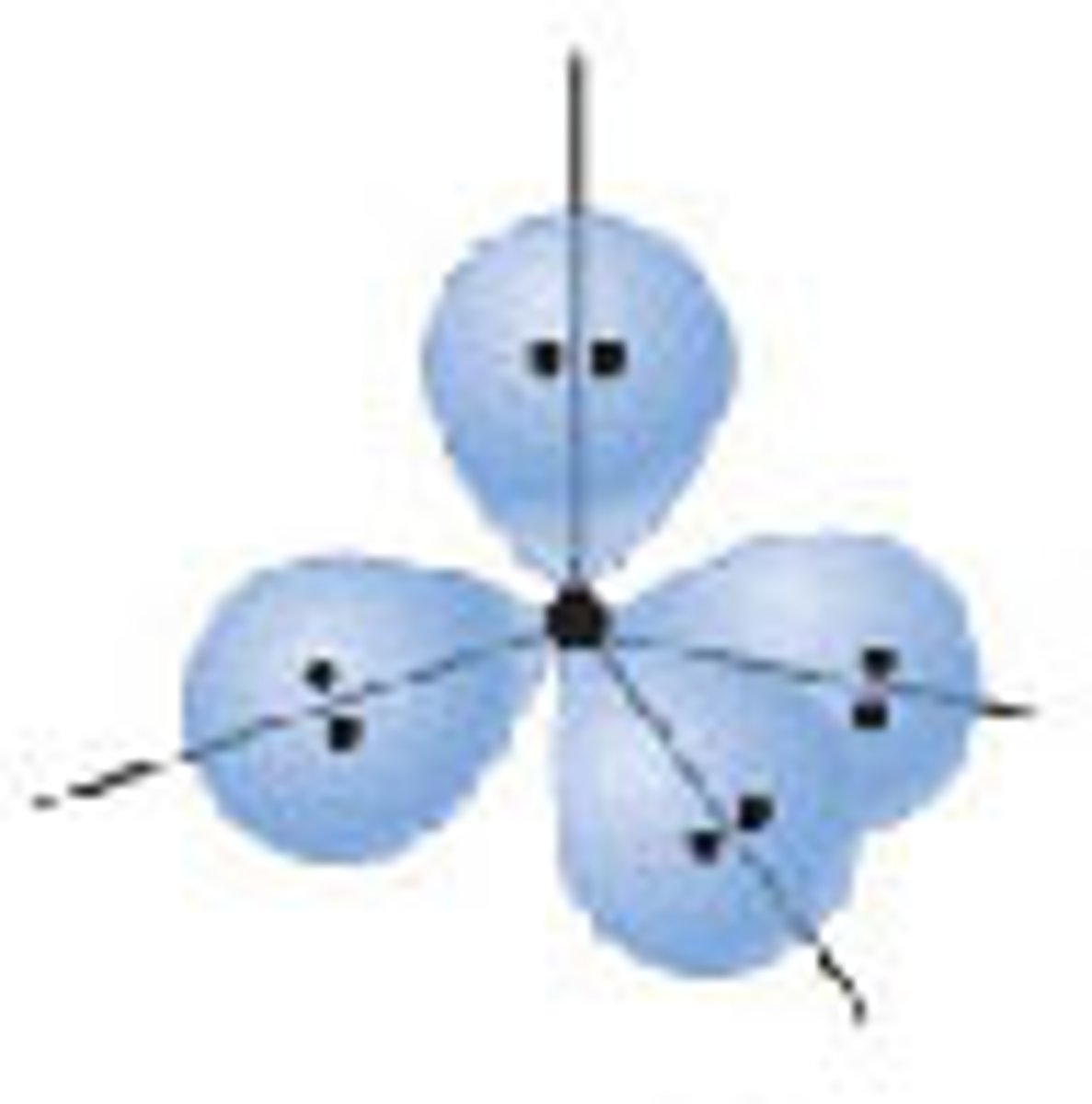 <p>4 hybrid orbitals</p><p>- tetrahedral</p>