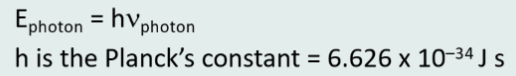 <p>Its proportional to its frequency and planck’s constant</p>