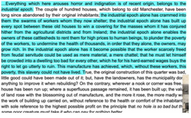 <p><span style="background-color: transparent;">The Condition of the Working Class in England by Friedrich Engels describes the living conditions of industrial workers in rapidly expanding cities such as Manchester during the Industrial Revolution. Engels details overcrowded housing, pollution, disease, and the spatial segregation between wealthy and working-class neighborhoods. From an urban studies perspective, the text reveals how early industrial urbanization produced extreme social inequality and unhealthy urban environments. It also helped inspire later urban reform movements focused on sanitation, housing, and labor conditions.</span></p>
