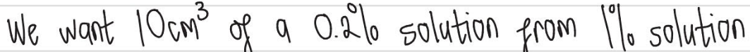 <p>What is the equation to calculate a dilution &amp; what do the terms represent? </p>