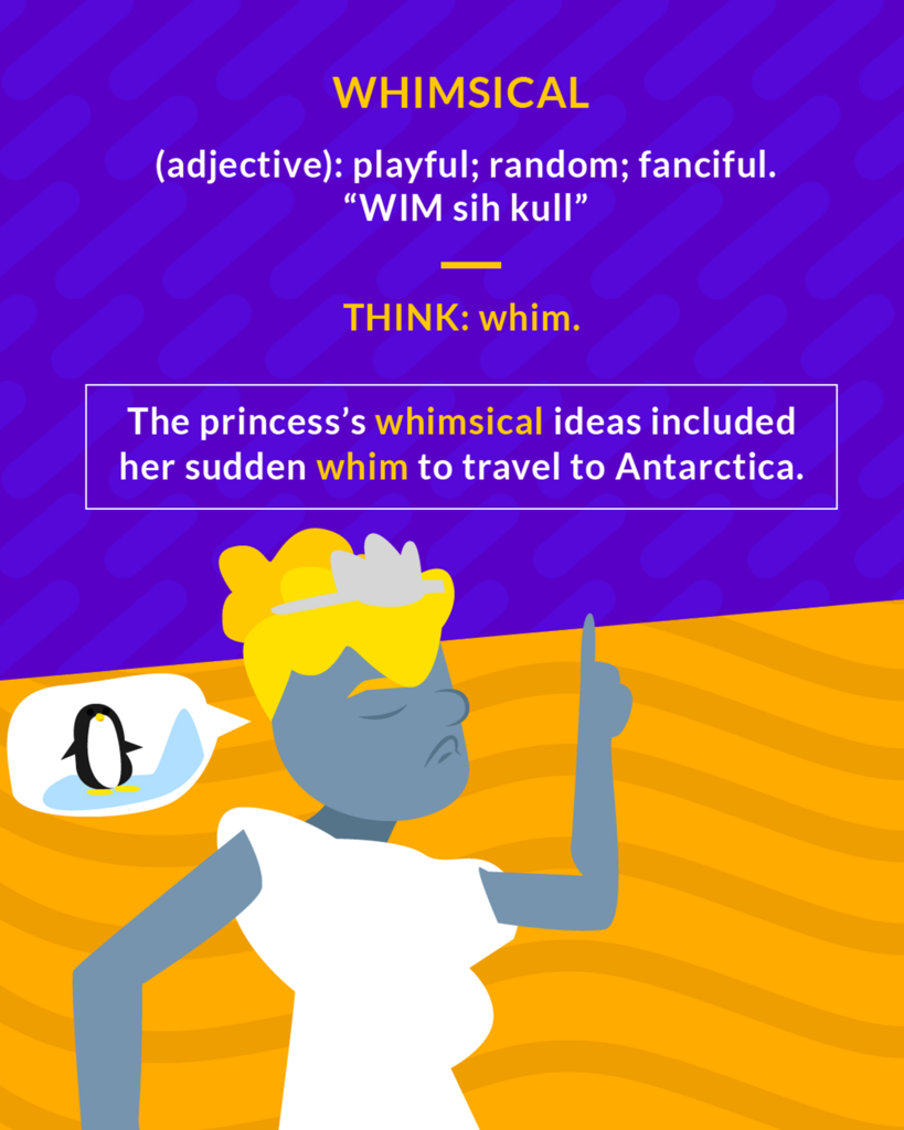 <p>playful; random; fanciful</p>