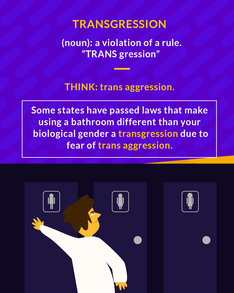 <p>a violation of a law, command, or duty</p><p>(noun) a violation of a rule</p>