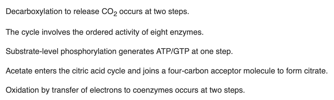 <p><span>Each of the following statements about the citric acid cycle is true </span><em>except</em></p>