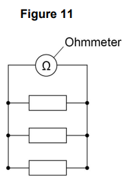 <p>A student investigated how the total resistance of identical resistors connected in parallel varied with the number of resistors.</p><p>The student used an ohmmeter to measure the total resistance of the resistors.</p><p>Figure 11 shows the student’s circuit with 3 resistors.</p><p>The student repeated each reading of resistance three times.</p><p>Table 1 shows some of the results for 3 resistors in parallel.</p><table style="min-width: 125px;"><colgroup><col style="min-width: 25px;"><col style="min-width: 25px;"><col style="min-width: 25px;"><col style="min-width: 25px;"><col style="min-width: 25px;"></colgroup><tbody><tr><td colspan="1" rowspan="1" style="animation: auto ease 0s 1 normal none running none; appearance: none; background: none 0% 0% / auto repeat scroll padding-box border-box rgb(239, 239, 239); border: 1px solid rgb(196, 199, 197); inset: 0px; clear: none; clip: auto; columns: auto; contain: none; container: none; content: normal; cursor: auto; cx: 0px; cy: 0px; d: none; direction: ltr; display: table-cell; fill: rgb(0, 0, 0); filter: none; flex: 0 1 auto; float: none; gap: normal; hyphens: manual; interactivity: auto; isolation: auto; margin-right: 0px; margin-bottom: 0px; margin-left: 0px; marker: none; mask: none; offset: normal; opacity: 1; order: 0; orphans: 2; outline: rgb(31, 31, 31) none 3px; overlay: none; padding: 8px 12px; page: auto; perspective: none; position: relative; quotes: auto; r: 0px; resize: none; rotate: none; rx: auto; ry: auto; scale: none; speak: normal; stroke: none; transform: none; transition: all; translate: none; visibility: visible; widows: 2; x: 0px; y: 0px; zoom: 1; margin-top: 0px !important;"><p><span style="color: rgb(0, 0, 0);"><strong>Number of resistors</strong></span></p></td><td colspan="1" rowspan="1" style="animation: auto ease 0s 1 normal none running none; appearance: none; background: none 0% 0% / auto repeat scroll padding-box border-box rgb(239, 239, 239); border: 1px solid rgb(196, 199, 197); inset: 0px; clear: none; clip: auto; columns: auto; contain: none; container: none; content: normal; cursor: auto; cx: 0px; cy: 0px; d: none; direction: ltr; display: table-cell; fill: rgb(0, 0, 0); filter: none; flex: 0 1 auto; float: none; gap: normal; hyphens: manual; interactivity: auto; isolation: auto; margin-right: 0px; margin-bottom: 0px; margin-left: 0px; marker: none; mask: none; offset: normal; opacity: 1; order: 0; orphans: 2; outline: rgb(31, 31, 31) none 3px; overlay: none; padding: 8px 12px; page: auto; perspective: none; position: relative; quotes: auto; r: 0px; resize: none; rotate: none; rx: auto; ry: auto; scale: none; speak: normal; stroke: none; transform: none; transition: all; translate: none; visibility: visible; widows: 2; x: 0px; y: 0px; zoom: 1; margin-top: 0px !important;"><p><span style="color: rgb(0, 0, 0);"><strong>Reading 1 (ohms)</strong></span></p></td><td colspan="1" rowspan="1" style="animation: auto ease 0s 1 normal none running none; appearance: none; background: none 0% 0% / auto repeat scroll padding-box border-box rgb(239, 239, 239); border: 1px solid rgb(196, 199, 197); inset: 0px; clear: none; clip: auto; columns: auto; contain: none; container: none; content: normal; cursor: auto; cx: 0px; cy: 0px; d: none; direction: ltr; display: table-cell; fill: rgb(0, 0, 0); filter: none; flex: 0 1 auto; float: none; gap: normal; hyphens: manual; interactivity: auto; isolation: auto; margin-right: 0px; margin-bottom: 0px; margin-left: 0px; marker: none; mask: none; offset: normal; opacity: 1; order: 0; orphans: 2; outline: rgb(31, 31, 31) none 3px; overlay: none; padding: 8px 12px; page: auto; perspective: none; position: relative; quotes: auto; r: 0px; resize: none; rotate: none; rx: auto; ry: auto; scale: none; speak: normal; stroke: none; transform: none; transition: all; translate: none; visibility: visible; widows: 2; x: 0px; y: 0px; zoom: 1; margin-top: 0px !important;"><p><span style="color: rgb(0, 0, 0);"><strong>Reading 2 (ohms)</strong></span></p></td><td colspan="1" rowspan="1" style="animation: auto ease 0s 1 normal none running none; appearance: none; background: none 0% 0% / auto repeat scroll padding-box border-box rgb(239, 239, 239); border: 1px solid rgb(196, 199, 197); inset: 0px; clear: none; clip: auto; columns: auto; contain: none; container: none; content: normal; cursor: auto; cx: 0px; cy: 0px; d: none; direction: ltr; display: table-cell; fill: rgb(0, 0, 0); filter: none; flex: 0 1 auto; float: none; gap: normal; hyphens: manual; interactivity: auto; isolation: auto; margin-right: 0px; margin-bottom: 0px; margin-left: 0px; marker: none; mask: none; offset: normal; opacity: 1; order: 0; orphans: 2; outline: rgb(31, 31, 31) none 3px; overlay: none; padding: 8px 12px; page: auto; perspective: none; position: relative; quotes: auto; r: 0px; resize: none; rotate: none; rx: auto; ry: auto; scale: none; speak: normal; stroke: none; transform: none; transition: all; translate: none; visibility: visible; widows: 2; x: 0px; y: 0px; zoom: 1; margin-top: 0px !important;"><p><span style="color: rgb(0, 0, 0);"><strong>Reading 3 (ohms)</strong></span></p></td><td colspan="1" rowspan="1" style="animation: auto ease 0s 1 normal none running none; appearance: none; background: none 0% 0% / auto repeat scroll padding-box border-box rgb(239, 239, 239); border: 1px solid rgb(196, 199, 197); inset: 0px; clear: none; clip: auto; columns: auto; contain: none; container: none; content: normal; cursor: auto; cx: 0px; cy: 0px; d: none; direction: ltr; display: table-cell; fill: rgb(0, 0, 0); filter: none; flex: 0 1 auto; float: none; gap: normal; hyphens: manual; interactivity: auto; isolation: auto; margin-right: 0px; margin-bottom: 0px; margin-left: 0px; marker: none; mask: none; offset: normal; opacity: 1; order: 0; orphans: 2; outline: rgb(31, 31, 31) none 3px; overlay: none; padding: 8px 12px; page: auto; perspective: none; position: relative; quotes: auto; r: 0px; resize: none; rotate: none; rx: auto; ry: auto; scale: none; speak: normal; stroke: none; transform: none; transition: all; translate: none; visibility: visible; widows: 2; x: 0px; y: 0px; zoom: 1; margin-top: 0px !important;"><p><span style="color: rgb(0, 0, 0);"><strong>Mean (ohms)</strong></span></p></td></tr><tr><td colspan="1" rowspan="1" style="animation: auto ease 0s 1 normal none running none; appearance: none; background: none 0% 0% / auto repeat scroll padding-box border-box rgba(0, 0, 0, 0); border: 1px solid rgb(196, 199, 197); inset: 0px; clear: none; clip: auto; columns: auto; contain: none; container: none; content: normal; cursor: auto; cx: 0px; cy: 0px; d: none; direction: ltr; display: table-cell; fill: rgb(0, 0, 0); filter: none; flex: 0 1 auto; float: none; gap: normal; hyphens: manual; interactivity: auto; isolation: auto; margin-right: 0px; margin-bottom: 0px; margin-left: 0px; marker: none; mask: none; offset: normal; opacity: 1; order: 0; orphans: 2; outline: rgb(31, 31, 31) none 3px; overlay: none; padding: 8px 12px; page: auto; perspective: none; position: relative; quotes: auto; r: 0px; resize: none; rotate: none; rx: auto; ry: auto; scale: none; speak: normal; stroke: none; transform: none; transition: all; translate: none; visibility: visible; widows: 2; x: 0px; y: 0px; zoom: 1; margin-top: 0px !important;"><p><span style="background-color: rgba(0, 0, 0, 0);">3</span></p></td><td colspan="1" rowspan="1" style="animation: auto ease 0s 1 normal none running none; appearance: none; background: none 0% 0% / auto repeat scroll padding-box border-box rgba(0, 0, 0, 0); border: 1px solid rgb(196, 199, 197); inset: 0px; clear: none; clip: auto; columns: auto; contain: none; container: none; content: normal; cursor: auto; cx: 0px; cy: 0px; d: none; direction: ltr; display: table-cell; fill: rgb(0, 0, 0); filter: none; flex: 0 1 auto; float: none; gap: normal; hyphens: manual; interactivity: auto; isolation: auto; margin-right: 0px; margin-bottom: 0px; margin-left: 0px; marker: none; mask: none; offset: normal; opacity: 1; order: 0; orphans: 2; outline: rgb(31, 31, 31) none 3px; overlay: none; padding: 8px 12px; page: auto; perspective: none; position: relative; quotes: auto; r: 0px; resize: none; rotate: none; rx: auto; ry: auto; scale: none; speak: normal; stroke: none; transform: none; transition: all; translate: none; visibility: visible; widows: 2; x: 0px; y: 0px; zoom: 1; margin-top: 0px !important;"><p><span style="background-color: rgba(0, 0, 0, 0);">15.8</span></p></td><td colspan="1" rowspan="1" style="animation: auto ease 0s 1 normal none running none; appearance: none; background: none 0% 0% / auto repeat scroll padding-box border-box rgba(0, 0, 0, 0); border: 1px solid rgb(196, 199, 197); inset: 0px; clear: none; clip: auto; columns: auto; contain: none; container: none; content: normal; cursor: auto; cx: 0px; cy: 0px; d: none; direction: ltr; display: table-cell; fill: rgb(0, 0, 0); filter: none; flex: 0 1 auto; float: none; gap: normal; hyphens: manual; interactivity: auto; isolation: auto; margin-right: 0px; margin-bottom: 0px; margin-left: 0px; marker: none; mask: none; offset: normal; opacity: 1; order: 0; orphans: 2; outline: rgb(31, 31, 31) none 3px; overlay: none; padding: 8px 12px; page: auto; perspective: none; position: relative; quotes: auto; r: 0px; resize: none; rotate: none; rx: auto; ry: auto; scale: none; speak: normal; stroke: none; transform: none; transition: all; translate: none; visibility: visible; widows: 2; x: 0px; y: 0px; zoom: 1; margin-top: 0px !important;"><p><span style="background-color: rgba(0, 0, 0, 0);">15.3</span></p></td><td colspan="1" rowspan="1" style="animation: auto ease 0s 1 normal none running none; appearance: none; background: none 0% 0% / auto repeat scroll padding-box border-box rgba(0, 0, 0, 0); border: 1px solid rgb(196, 199, 197); inset: 0px; clear: none; clip: auto; columns: auto; contain: none; container: none; content: normal; cursor: auto; cx: 0px; cy: 0px; d: none; direction: ltr; display: table-cell; fill: rgb(0, 0, 0); filter: none; flex: 0 1 auto; float: none; gap: normal; hyphens: manual; interactivity: auto; isolation: auto; margin-right: 0px; margin-bottom: 0px; margin-left: 0px; marker: none; mask: none; offset: normal; opacity: 1; order: 0; orphans: 2; outline: rgb(31, 31, 31) none 3px; overlay: none; padding: 8px 12px; page: auto; perspective: none; position: relative; quotes: auto; r: 0px; resize: none; rotate: none; rx: auto; ry: auto; scale: none; speak: normal; stroke: none; transform: none; transition: all; translate: none; visibility: visible; widows: 2; x: 0px; y: 0px; zoom: 1; margin-top: 0px !important;"><p><span style="background-color: rgba(0, 0, 0, 0);"><strong>X</strong></span></p></td><td colspan="1" rowspan="1" style="animation: auto ease 0s 1 normal none running none; appearance: none; background: none 0% 0% / auto repeat scroll padding-box border-box rgba(0, 0, 0, 0); border: 1px solid rgb(196, 199, 197); inset: 0px; clear: none; clip: auto; columns: auto; contain: none; container: none; content: normal; cursor: auto; cx: 0px; cy: 0px; d: none; direction: ltr; display: table-cell; fill: rgb(0, 0, 0); filter: none; flex: 0 1 auto; float: none; gap: normal; hyphens: manual; interactivity: auto; isolation: auto; margin-right: 0px; margin-bottom: 0px; margin-left: 0px; marker: none; mask: none; offset: normal; opacity: 1; order: 0; orphans: 2; outline: rgb(31, 31, 31) none 3px; overlay: none; padding: 8px 12px; page: auto; perspective: none; position: relative; quotes: auto; r: 0px; resize: none; rotate: none; rx: auto; ry: auto; scale: none; speak: normal; stroke: none; transform: none; transition: all; translate: none; visibility: visible; widows: 2; x: 0px; y: 0px; zoom: 1; margin-top: 0px !important;"><p><span style="background-color: rgba(0, 0, 0, 0);">15.7</span></p></td></tr></tbody></table><p>The student thought that taking a fourth reading would improve the <mark data-color="red" style="background-color: red; color: inherit;">precision</mark> of the results.</p><p><mark data-color="red" style="background-color: red; color: inherit;">The fourth reading was 16.2 Ω.</mark></p><p><strong><mark data-color="yellow" style="background-color: yellow; color: inherit;">Explain</mark> why the student was wrong. [2 marks]</strong></p>