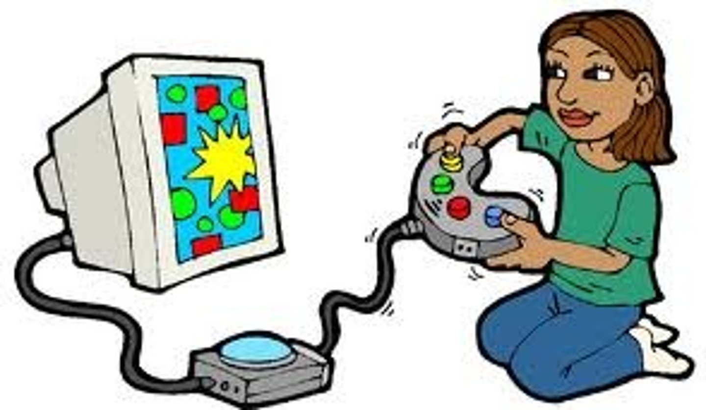 <p>I play video games</p>