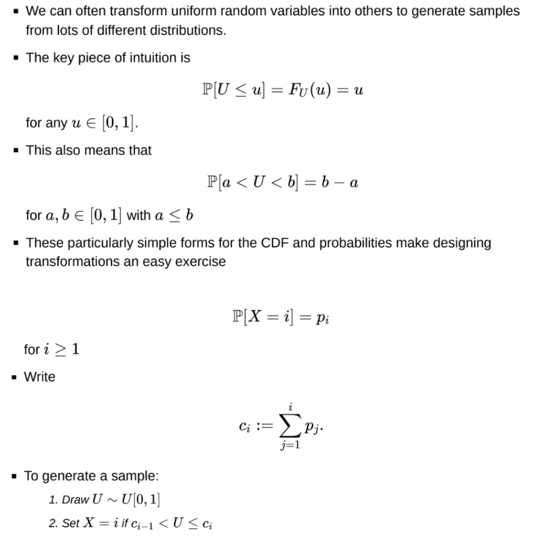 <p>Use the inverse CDF method for continuous cases - but this only works if $$F^{-1}$$ is analytical</p>