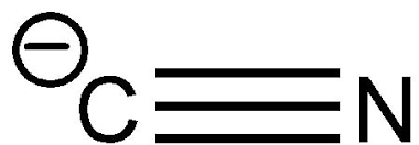 <p>-^CN (cyanide)</p>