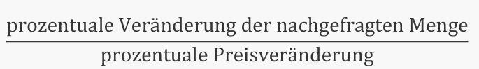 <p>Ergebnis: </p><p><1 → unelastisch </p><p>>1 → elastisch </p><p>=1 → einheitselastisch </p><p>→immer mit Betrag </p>