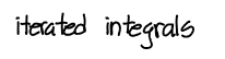 <p>R, dA, inside endpoints/differential, integral, bounded by…</p>