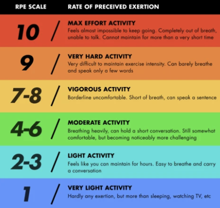 <p>Intensity Method that requires your patient or client to rate “how hard” they are working while exercising</p>