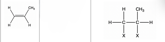 <p>alkene → HALOGENALKANES </p>