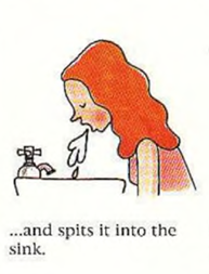 <p>spit (v)</p>
