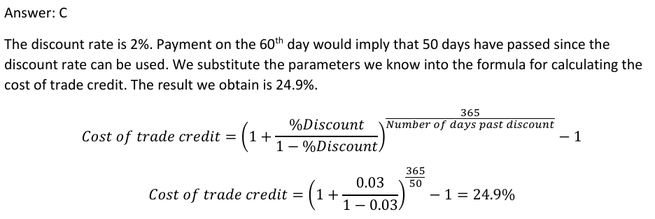 <p>C, see image</p>