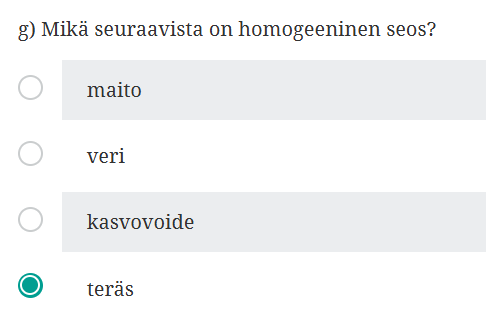 <p>teräs koska muut voi erottaa mikroskoopilla faasit</p>