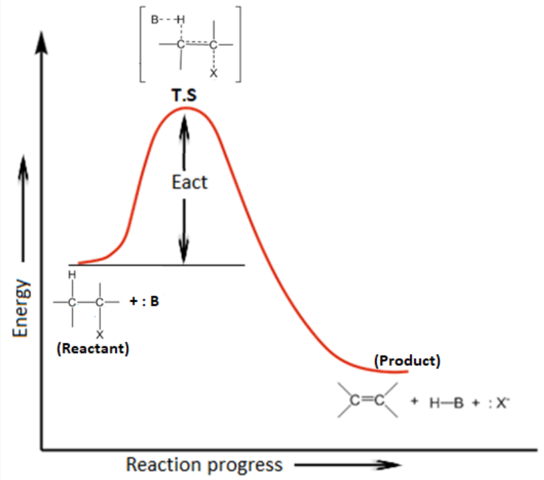 <p>What reaction mechanism does the reaction coordinate diagram represent?</p>