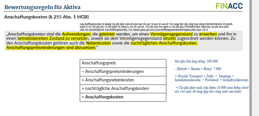<p>Nennen Sie das Schema zur<span style="color: red;"><strong> Berechnung der Anschaffungskosten. </strong></span></p>