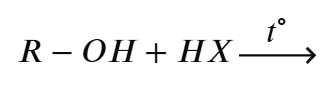 <p>Phản ứng thế (-OH) bằng dẫn xuất halogen</p>