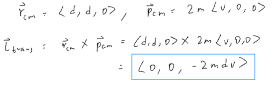 <p>simple angular momentum formula where L = r times p</p>