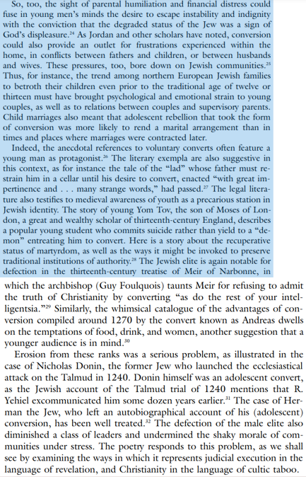 <p>Intellectual arguments persuading <strong>young men</strong> to return Jews – perhaps visceral images <s>purity</s> would stand them in stead?</p><ul><li><p class="MsoListParagraphCxSpLast"><span style="font-family: "Times New Roman"; line-height: normal; font-size: 7pt;"> </span>Group most likely convert - <span data-name="link" data-type="emoji">🔗</span><span style="font-family: "Segoe UI Emoji", sans-serif;"> source man converts but <s>wife</s></span></p></li></ul><p></p>